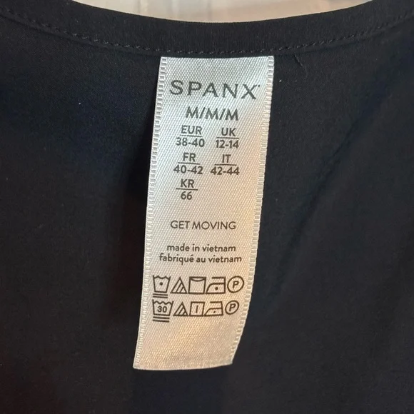 SPANX Black Yes Pleats Pleated Peplum Sleeveless Tank Top M - Picture 6 of 6